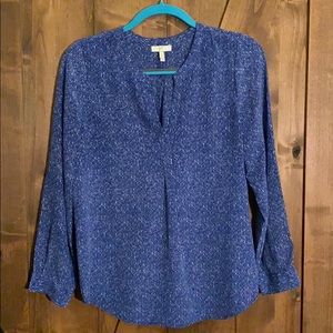 Joie small navy and white print 3/4 blouse!